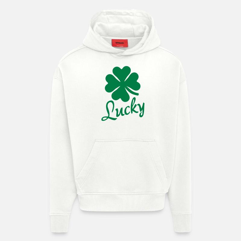 Shamrock Kleeblatt - Hoodie- made by SPREAD  - OFF WHITE