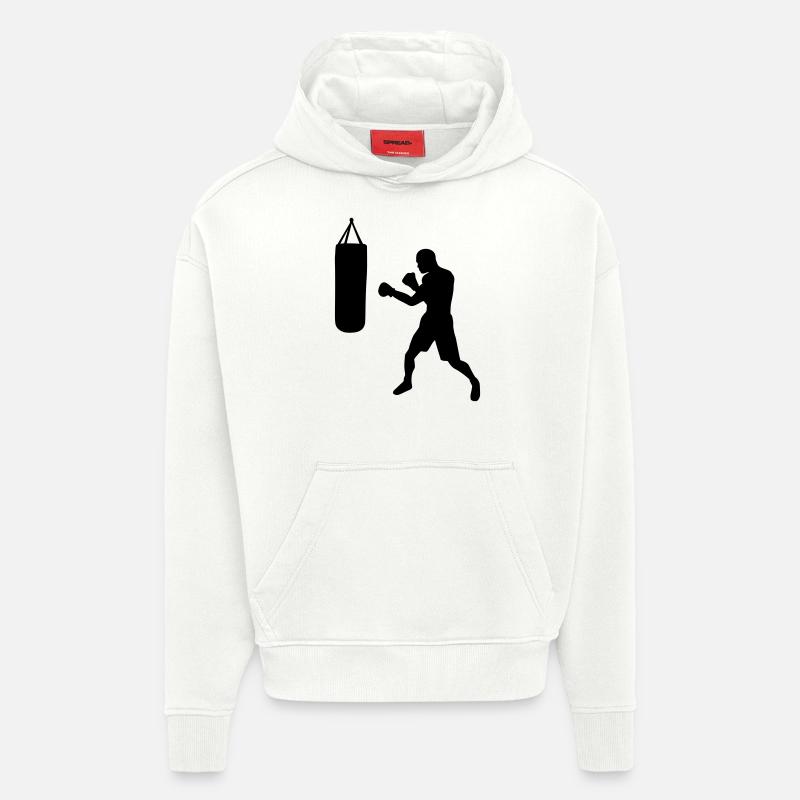 Boxe - Sweat à capuche bio épais oversize fabriqué en UE - OFF WHITE