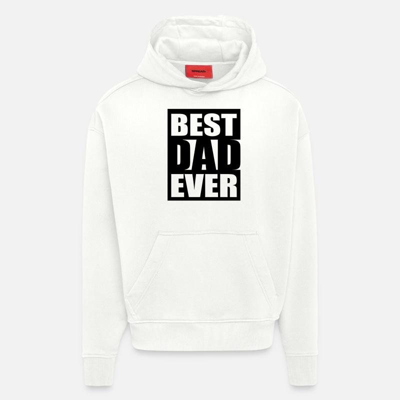 Best Dad Ever Logo-Design - Sweat à capuche bio épais oversize fabriqué en UE - OFF WHITE