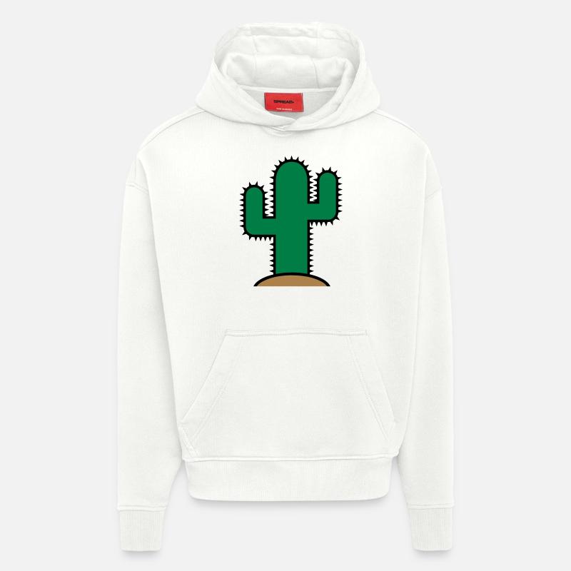 Cactus - Sweat à capuche bio épais oversize fabriqué en UE - OFF WHITE