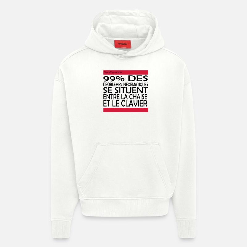 (14_99pourcent) - Sweat à capuche bio épais oversize fabriqué en UE - OFF WHITE
