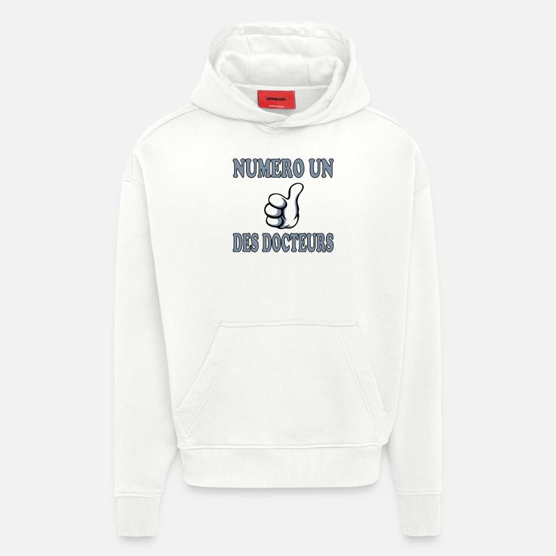 Numéro un des DOCTEURS - Sweat à capuche bio épais oversize fabriqué en UE - OFF WHITE