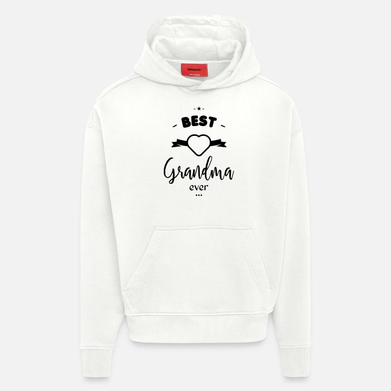 BEST Grandma ever - Sweat à capuche bio épais oversize fabriqué en UE - OFF WHITE