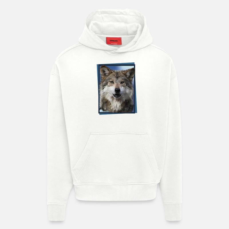 Loup - Sweat à capuche bio épais oversize fabriqué en UE - OFF WHITE