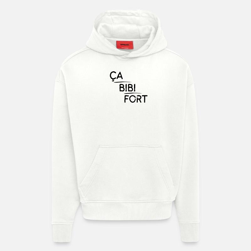 Ça bibi fort - Sweat à capuche bio épais oversize fabriqué en UE - OFF WHITE