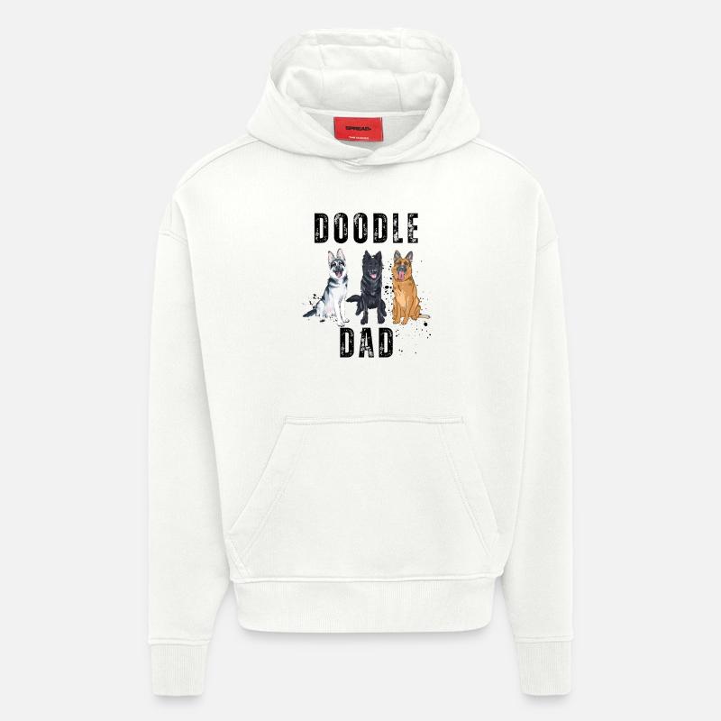 Doodle Dad - Sweat à capuche bio épais oversize fabriqué en UE - OFF WHITE