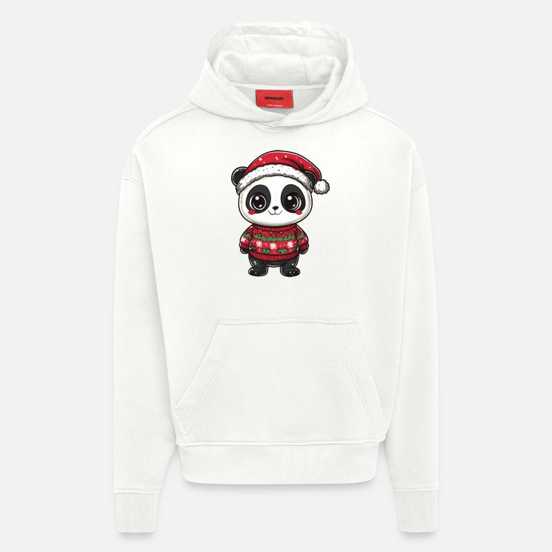 Panda Weihnachten Comic - Hoodie- made by SPREAD  - OFF WHITE