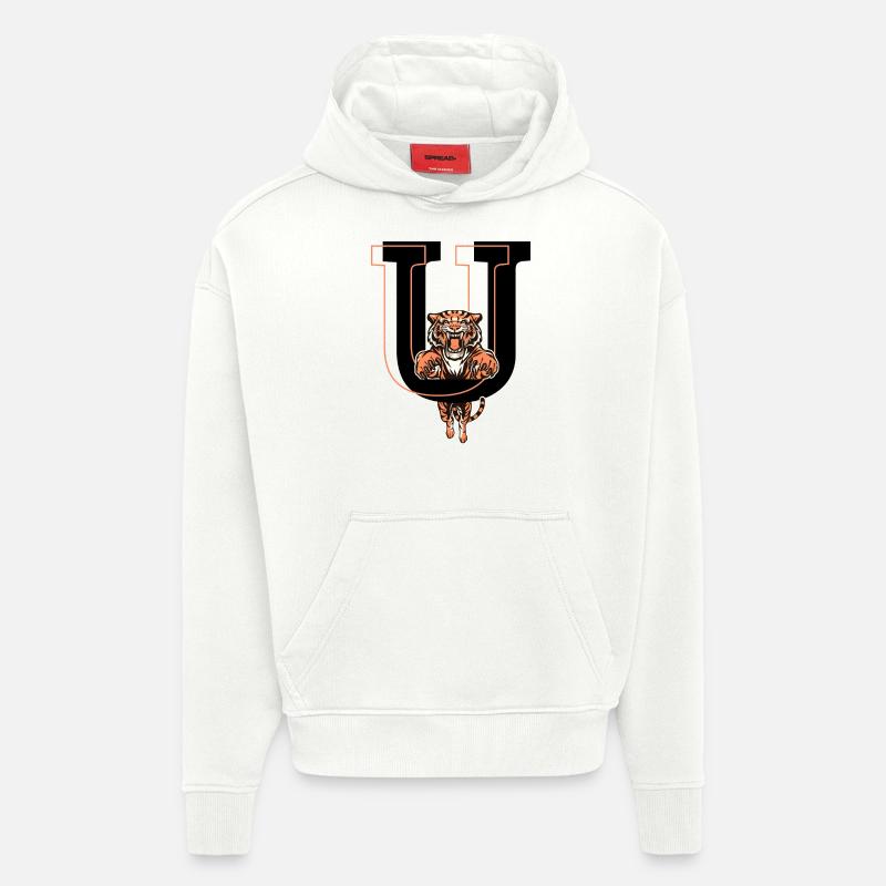 Buchstabe u Tiger - Geschenkidee - Hoodie- made by SPREAD  - OFF WHITE