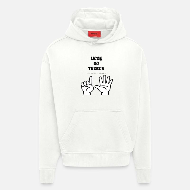 Je compte jusqu’à trois - Sweat à capuche bio épais oversize fabriqué en UE - OFF WHITE