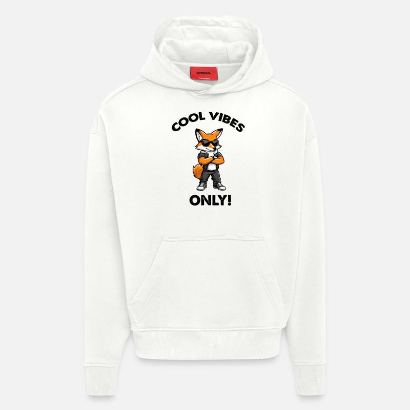Fox Cool Vibes - Sweat à capuche bio épais oversize fabriqué en UE - OFF WHITE