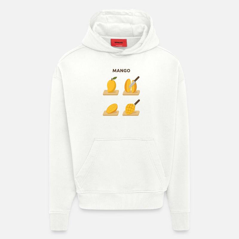 Fruit de mangue Cadeau délicieux - Sweat à capuche bio épais oversize fabriqué en UE - OFF WHITE