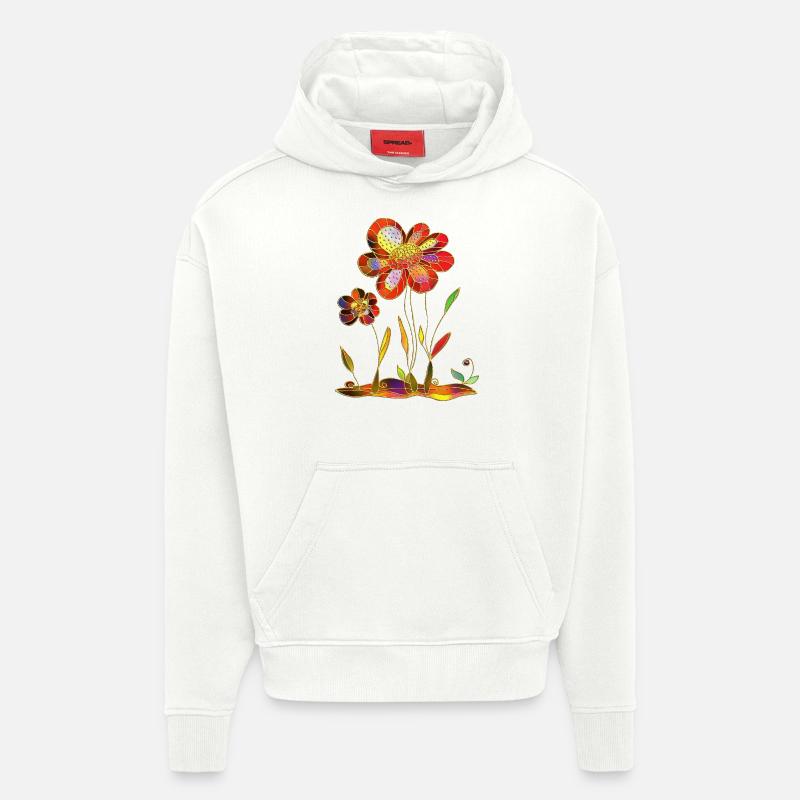 Fleur - Sweat à capuche bio épais oversize fabriqué en UE - OFF WHITE