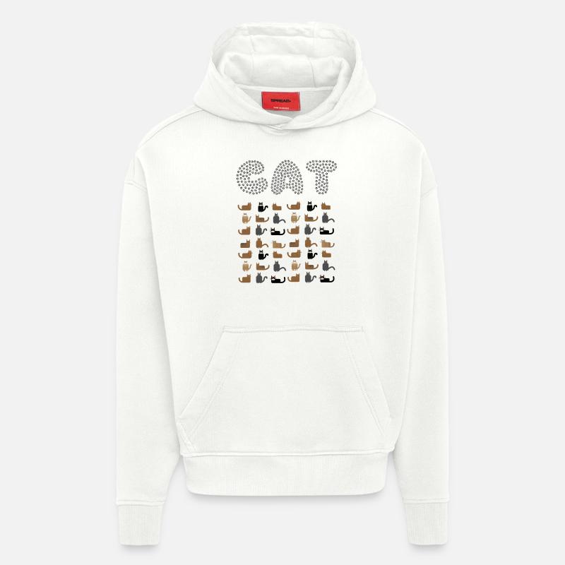 CHAT - Sweat à capuche bio épais oversize fabriqué en UE - OFF WHITE