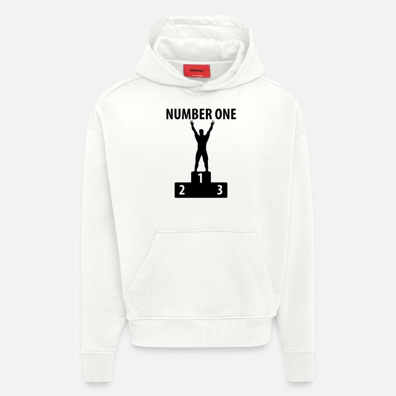 Number One - Sweat à capuche bio épais oversize fabriqué en UE - OFF WHITE