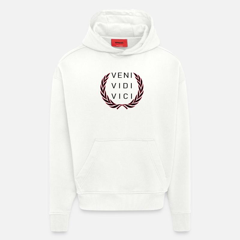 Veni Vidi Vici - Sweat à capuche bio épais oversize fabriqué en UE - OFF WHITE
