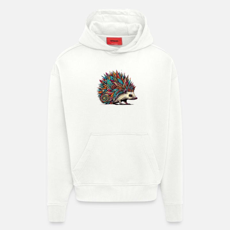 Hérisson - Sweat à capuche bio épais oversize fabriqué en UE - OFF WHITE