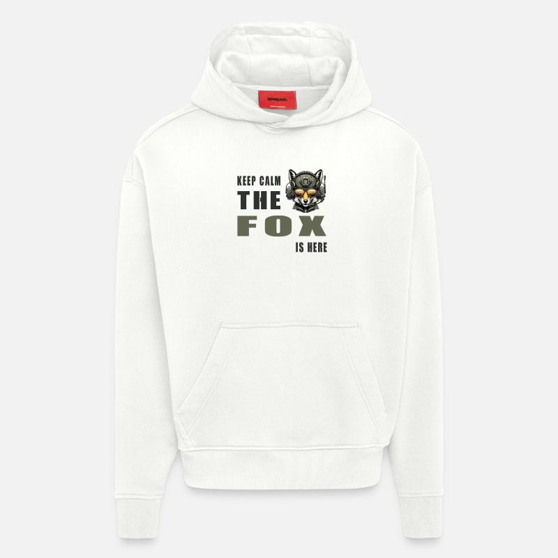 Keep calm - the fox is here - Hoodie- made by SPREAD  - OFF WHITE