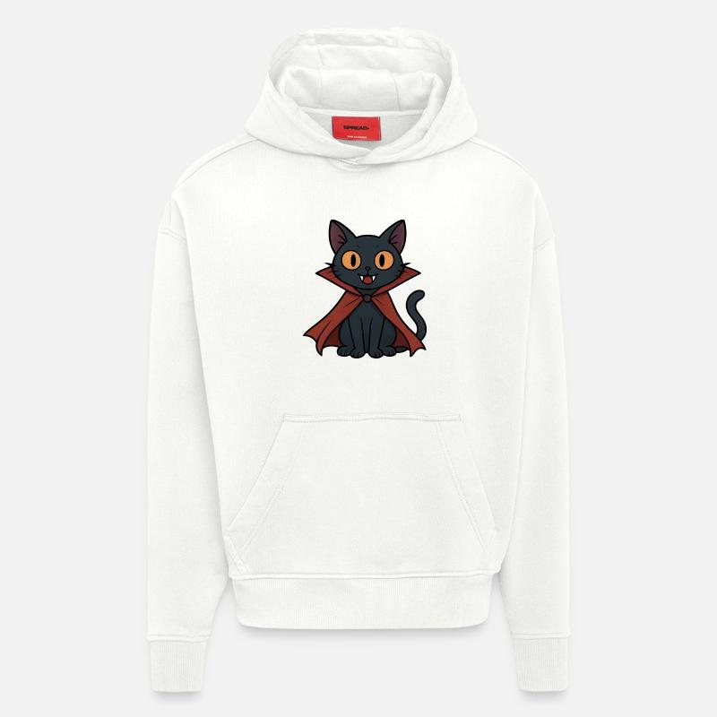 Vampirkätzchen im Cape schwarze Katze - Hoodie- made by SPREAD - OFF WHITE