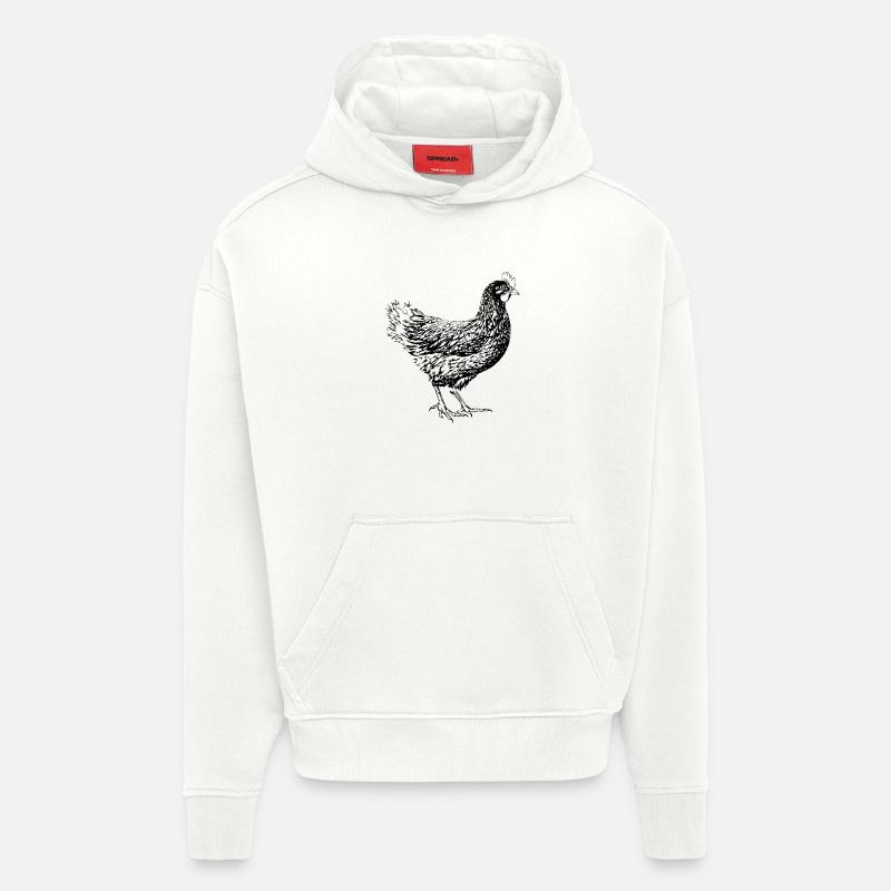 Amoureuse des poulets, famille d’agriculteurs - Sweat à capuche bio épais oversize fabriqué en UE - OFF WHITE