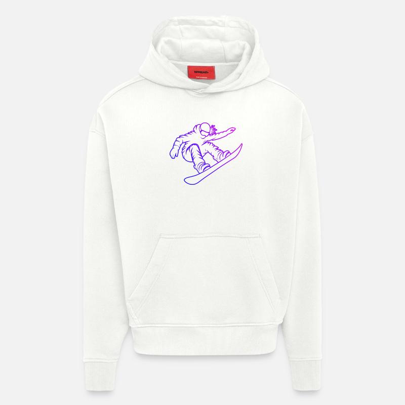 Conception compacte de snowboard pour snowboard - Sweat à capuche bio épais oversize fabriqué en UE - OFF WHITE