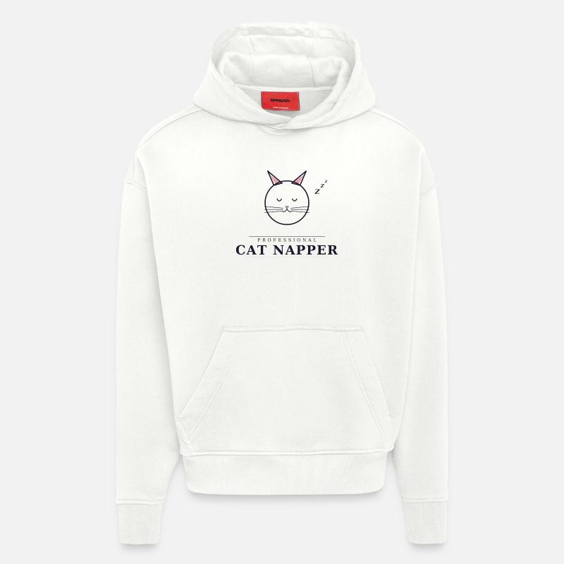 Somnieuse professionnelle de chats - Sweat à capuche bio épais oversize fabriqué en UE - OFF WHITE
