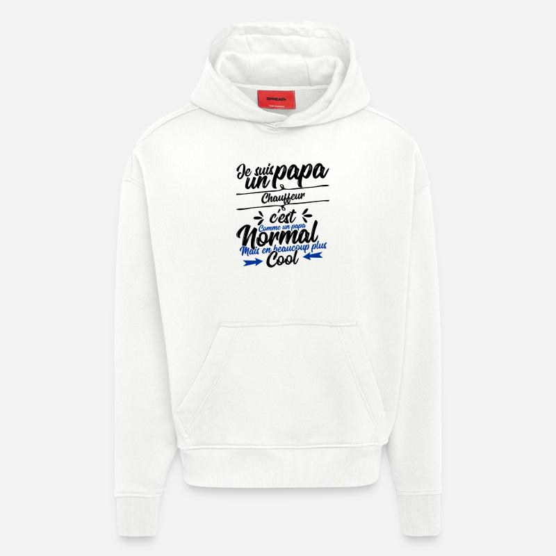 papa Chauffeur cadeau - Sweat à capuche bio épais oversize fabriqué en UE - OFF WHITE