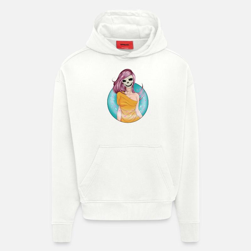 Crâne du vent - Sweat à capuche bio épais oversize fabriqué en UE - OFF WHITE