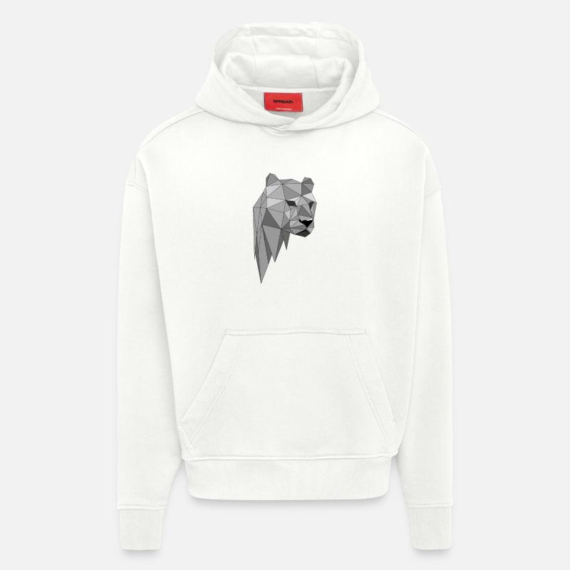 idée cadeau Leopard Panther - Sweat à capuche bio épais oversize fabriqué en UE - OFF WHITE