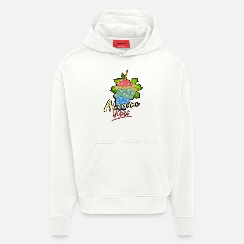 Alsace Vibes - Sweat à capuche bio épais oversize fabriqué en UE - OFF WHITE