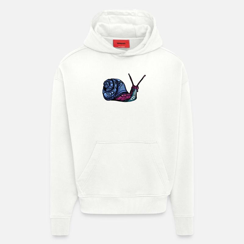 escargot - Sweat à capuche bio épais oversize fabriqué en UE - OFF WHITE