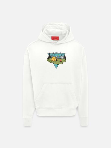 Camp Life - Hoodie- made by SPREAD - OFF WHITE