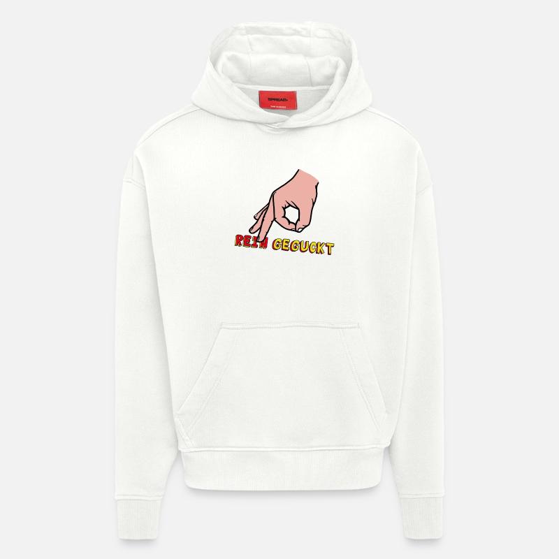 Comic-Hand Zeigefinger mit Retro Text - Hoodie- made by SPREAD  - OFF WHITE