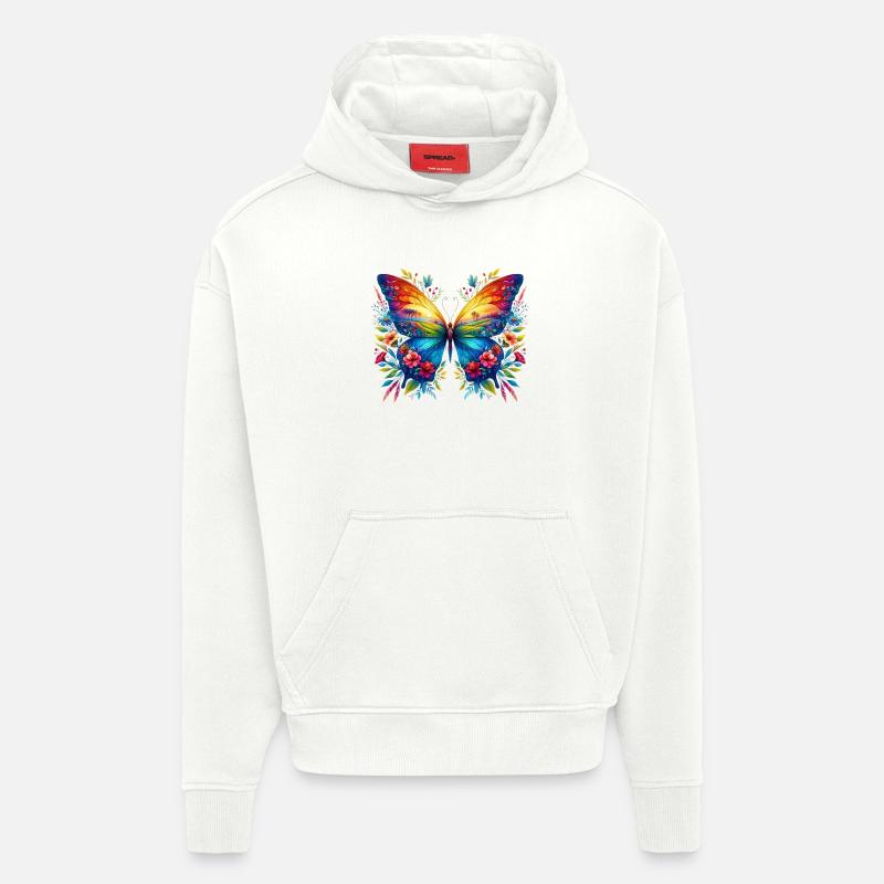Papillon - Sweat à capuche bio épais oversize fabriqué en UE - OFF WHITE