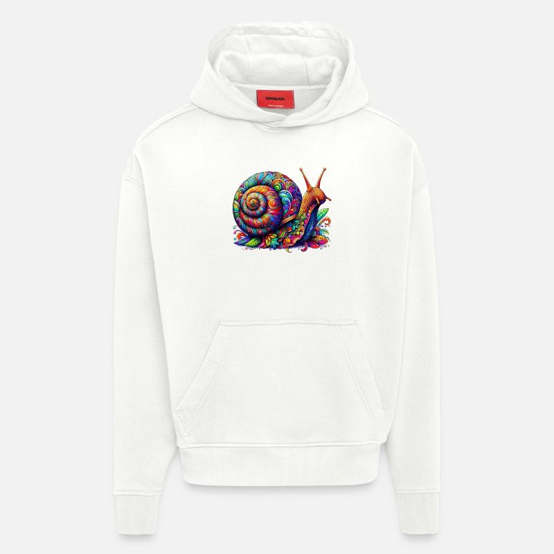 Escargot - Sweat à capuche bio épais oversize fabriqué en UE - OFF WHITE