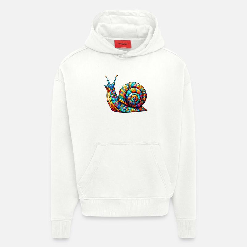 Escargot - Sweat à capuche bio épais oversize fabriqué en UE - OFF WHITE