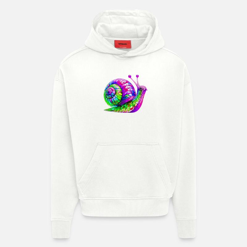 Escargot - Sweat à capuche bio épais oversize fabriqué en UE - OFF WHITE