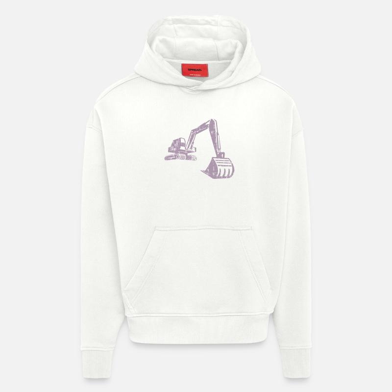 Bagger Silhouette Bauarbeiter Grunge Design - Hoodie- made by SPREAD  - OFF WHITE