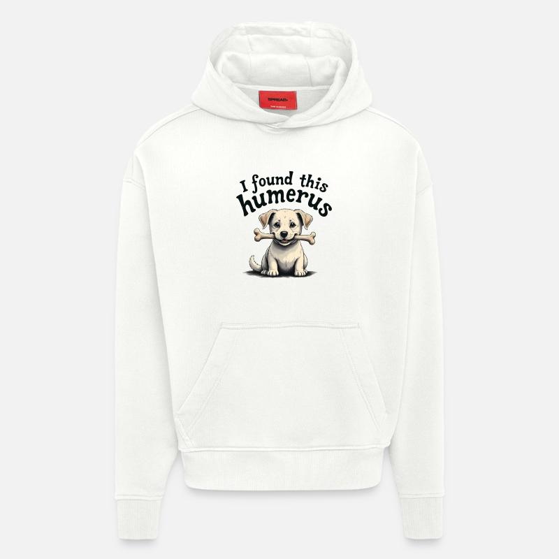 J’ai trouvé cet humérus - Sweat à capuche bio épais oversize fabriqué en UE - OFF WHITE