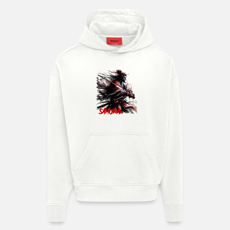 Samouraï - Sweat à capuche bio épais oversize fabriqué en UE - OFF WHITE
