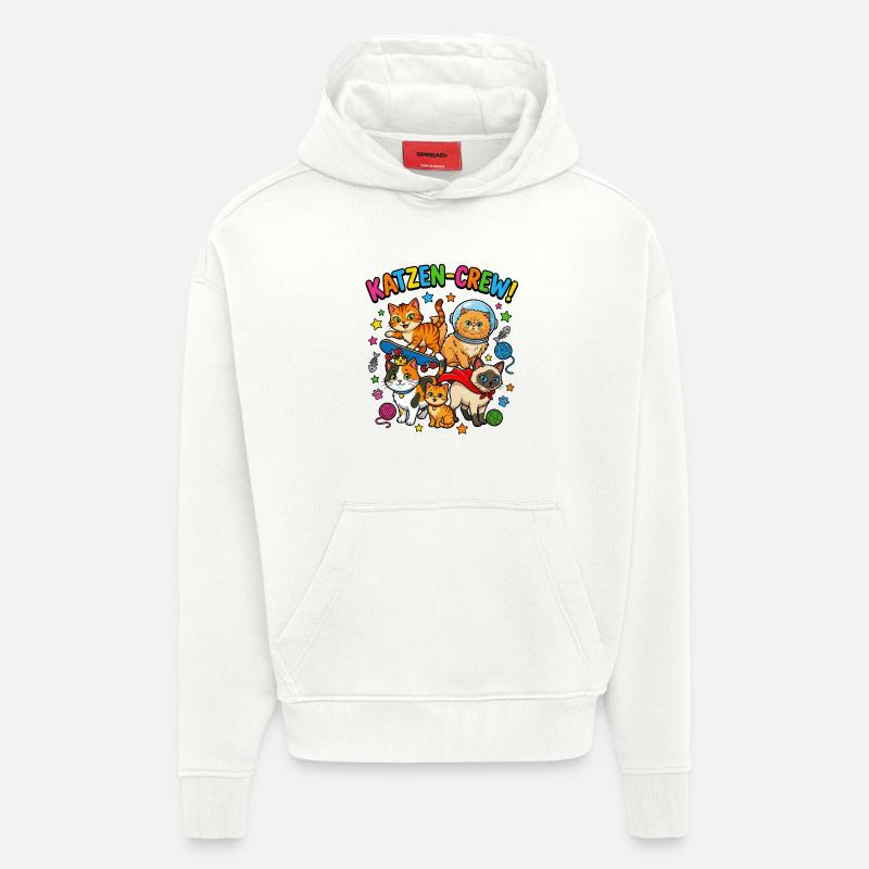 Espace de skate CatsCrew - Sweat à capuche bio épais oversize fabriqué en UE - OFF WHITE