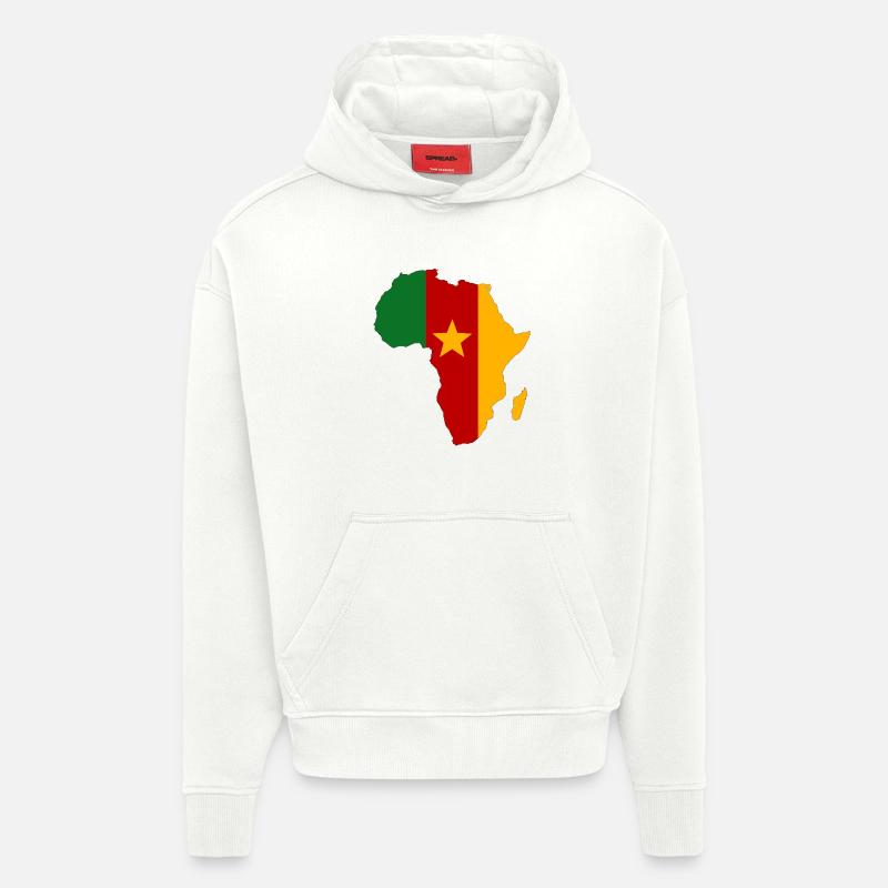 Drapeau du Sénégal Afrique - Sweat à capuche bio épais oversize fabriqué en UE - OFF WHITE