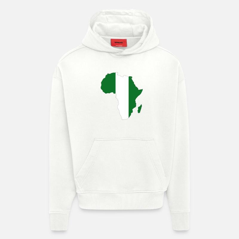 Drapeau du Niger Afrique - Sweat à capuche bio épais oversize fabriqué en UE - OFF WHITE