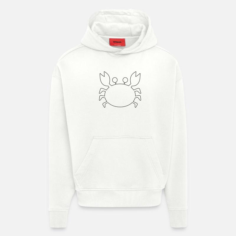Contour du crabe - Sweat à capuche bio épais oversize fabriqué en UE - OFF WHITE