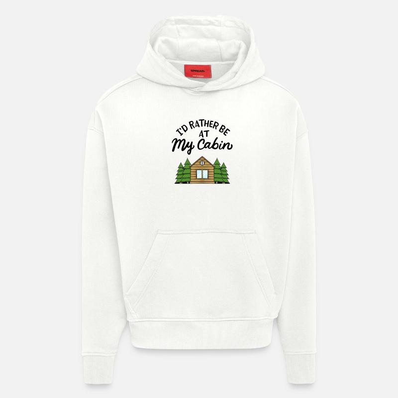 Cabane de camping Forêt - Sweat à capuche bio épais oversize fabriqué en UE - OFF WHITE