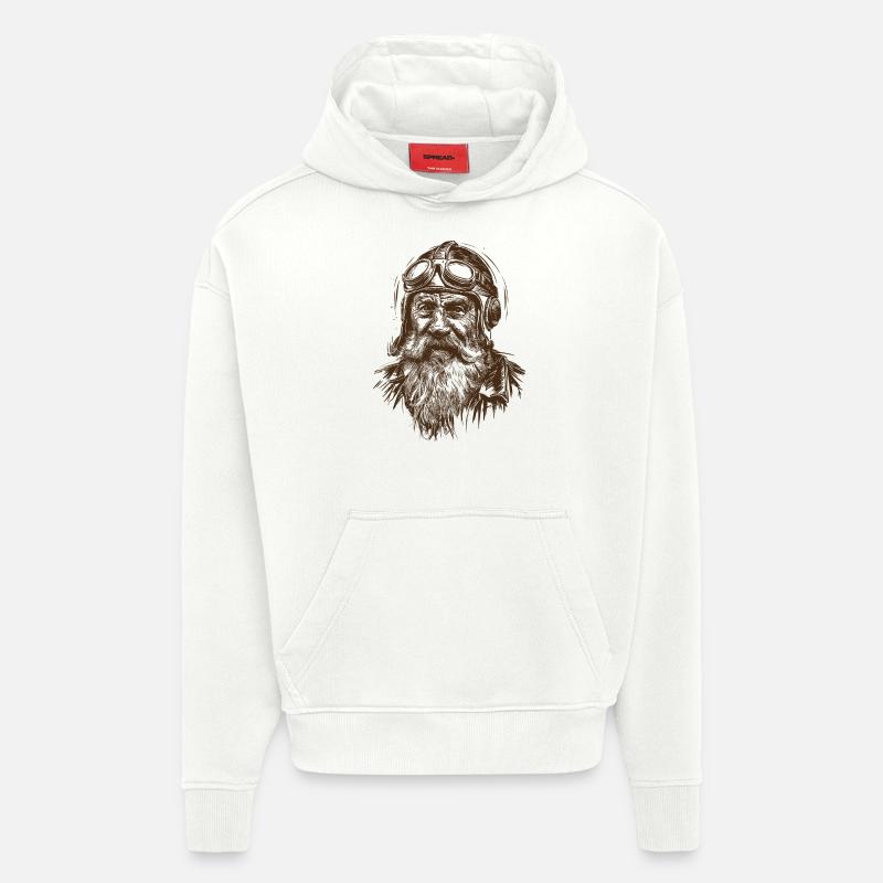 Sage vers le ciel - Sweat à capuche bio épais oversize fabriqué en UE - OFF WHITE