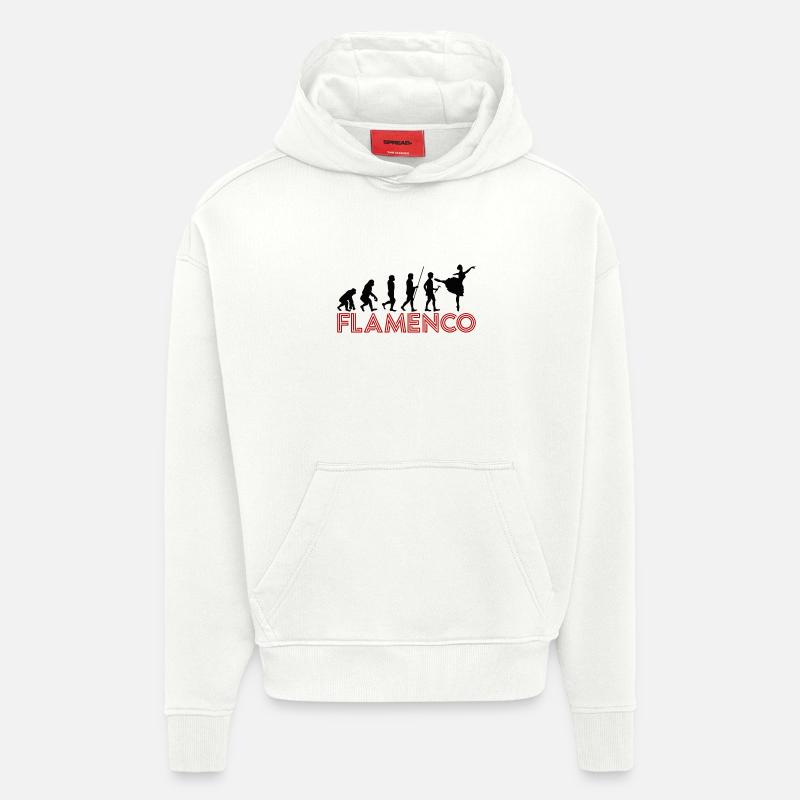 Flamenco Evolution - Noir - Sweat à capuche bio épais oversize fabriqué en UE - OFF WHITE