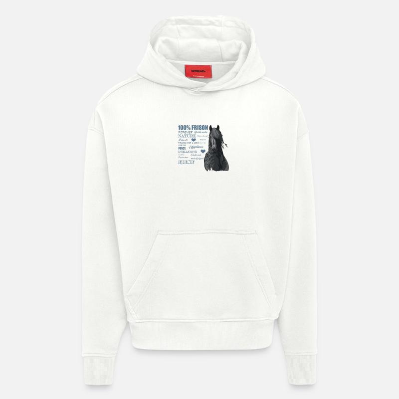 frison - Sweat à capuche bio épais oversize fabriqué en UE - OFF WHITE