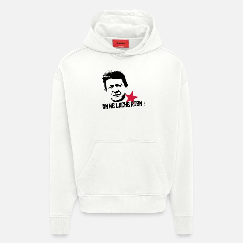 On ne lâche rien - Sweat à capuche bio épais oversize fabriqué en UE - OFF WHITE