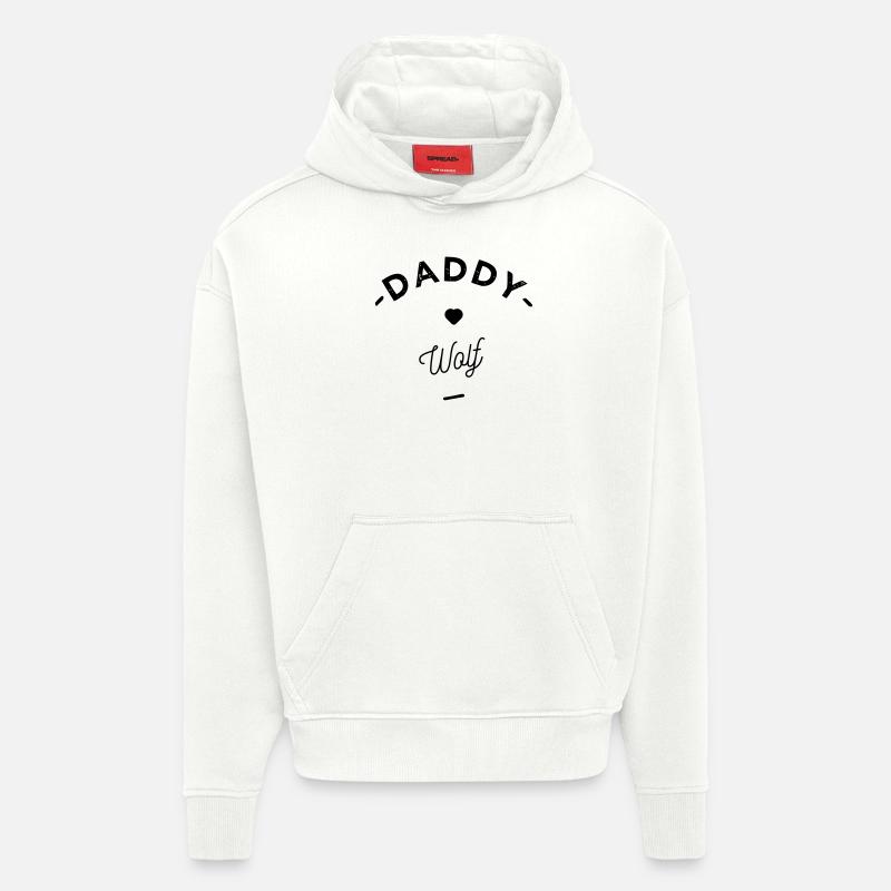 Daddy wolf - Sweat à capuche bio épais oversize fabriqué en UE - OFF WHITE