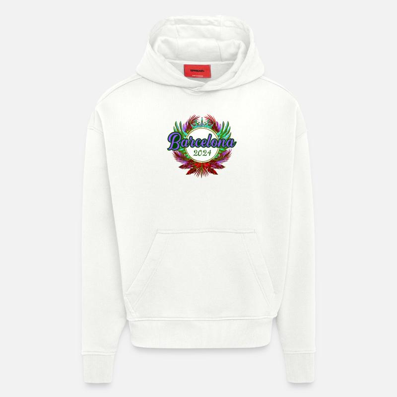 L’équipe de Barcelone 2024 - Sweat à capuche bio épais oversize fabriqué en UE - OFF WHITE
